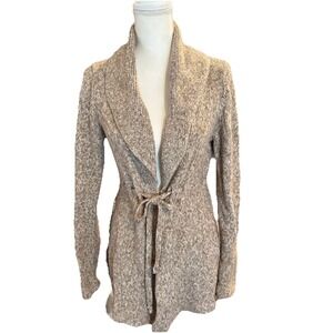 Motherhood Maternity Brown Heathered Maternity Cardigan Size M Drawstring Waist